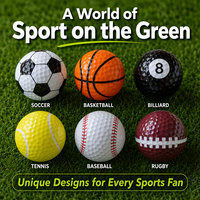 Juego de 6 Pelotas de Golf con Diseño Deportivo Novedoso, Personalizadas con Impresión, de 2 Capas, para Práctica, Regalo Empresarial, Souvenir Corporativo