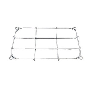 Grille de protection en fil métallique pour lampes, rectangulaire, en acier inoxydable, design industriel, fonction de sécurité, artisanat de soudure - Product Image 3