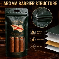 Ordre mat emballage de qualité alimentaire sac en plastique avec logo joint réutilisable pochette à fermeture éclair température contrôlée cigare tabac Mylar sac