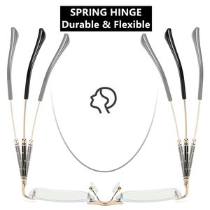 <span class=keywords><strong>Lunettes</strong></span> de luxe sans monture pour homme, anti-lumière bleue, anti-UV400, métal doré brun, rectangulaires, pour jeux vidéo et protection oculaire 2026 - Product Image 3