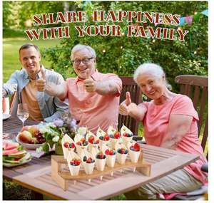 100 cônes en bois jetables personnalisés <span class=keywords><strong>pour</strong></span> la nourriture avec 2 supports <span class=keywords><strong>pour</strong></span> cônes à charcuterie, support d'affichage <span class=keywords><strong>pour</strong></span> crème glacée, 100 cure-dents - Product Image 6