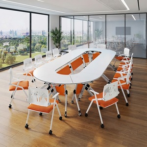 Table de conférence pliable sur roulettes pour salle de réunion de bureau et centre de formation avec structure pliable rapide et gain de place - Product Image 1