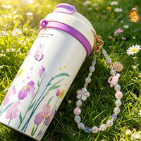 Chaîne de poignée perlée de strass avec mini-breloque bouteille, cordon pour bouteille d'eau, sac, porte-clés, accessoires de décoration de sac à main