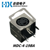 Connecteurs DIN en angle droit HX Factory Direct MDC-4-19BA Série MDC, base mini DIN femelle, coque en fer, prise pour clavier