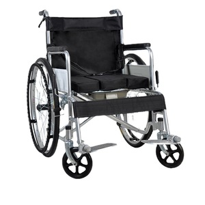 Fauteuil roulant manuel pliable en acier à haute teneur en carbone avec siège toilette, léger, chariot de soins de santé - Product Image 5