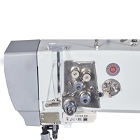 Machine à coudre industrielle à grande vitesse 591 à une aiguille pour boutons, avec pied entraîneur