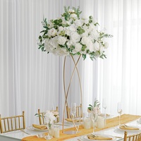 Support à fleurs en métal doré Centres de table pour mariage Décoration de table Centre de table en métal Vase à fleurs en or
