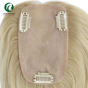 Postiche à Clips en soie pour femmes, accessoire capillaire portée à même la peau, 100% authentique cheveux chinois Remy, cuticule, avec Clips - Product Image 4