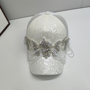Ultimo aggiornamento moda estiva donna donna donna donna paillettes cappellino da Baseball golf sole papà cappello camionista cappelli con strass fiori - Product Image 5