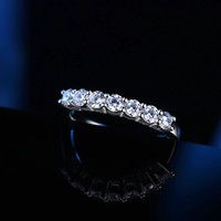 Vente chaude nouvelle bague Moissanite 7 étoiles pour femmes en argent Sterling S925 approvisionnement direct d'usine pour la livraison directe