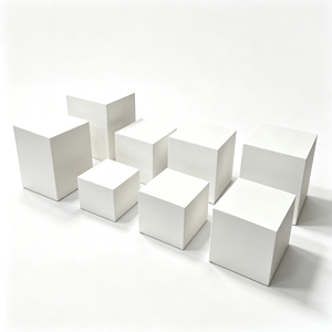 Pedestales de Exhibición Laminados Blancos de Color Personalizable con Diseños Modulares en Forma de <span class=keywords><strong>Cubo</strong></span> para Tiendas Minoristas y Boutiques - Product Image 1