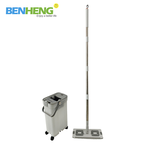 BENHENG Seau à 3 compartiments, eau propre <span class=keywords><strong>et</strong></span> eau sale séparées, seau transparent, NOUVEAU balai plat avec seau 2026 - Product Image 5
