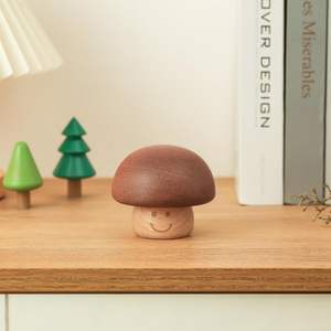 Caja de música de madera con forma de hongo, caja de música con cara sonriente, mini caja de música de madera, linda caja de música - Product Image 5