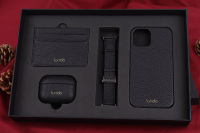 Étuis de protection personnalisés en cuir véritable de luxe pour écouteurs et téléphones portables, ensembles de coques de créateur pour AirPods et iPhone 17 Pro Max