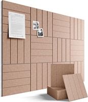 Panneaux muraux décoratifs en feutre brun chocolat et crème, à coins arrondis et rainures en V, pour tableau d'affichage à épingles pour la maison et le bureau