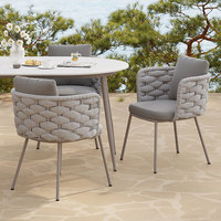 Chaise de salle à manger en corde résistante aux UV, empilable, moderne, imperméable, pour terrasse extérieure, café, vente chaude, directement de l'usine