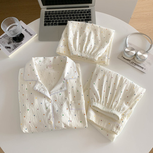 ชุดชุดนอนผ้าโพลีเอสเตอร์สีทึบของผู้หญิงชุดใส่ในบ้านที่ทนทานและดูแลง่ายราคาไม่แพง - Product Image 3