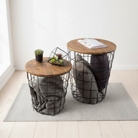 Table basse en fer forgé de style nordique avec hauteur réglable pour salon, table d'appoint pour canapé dans les petits appartements