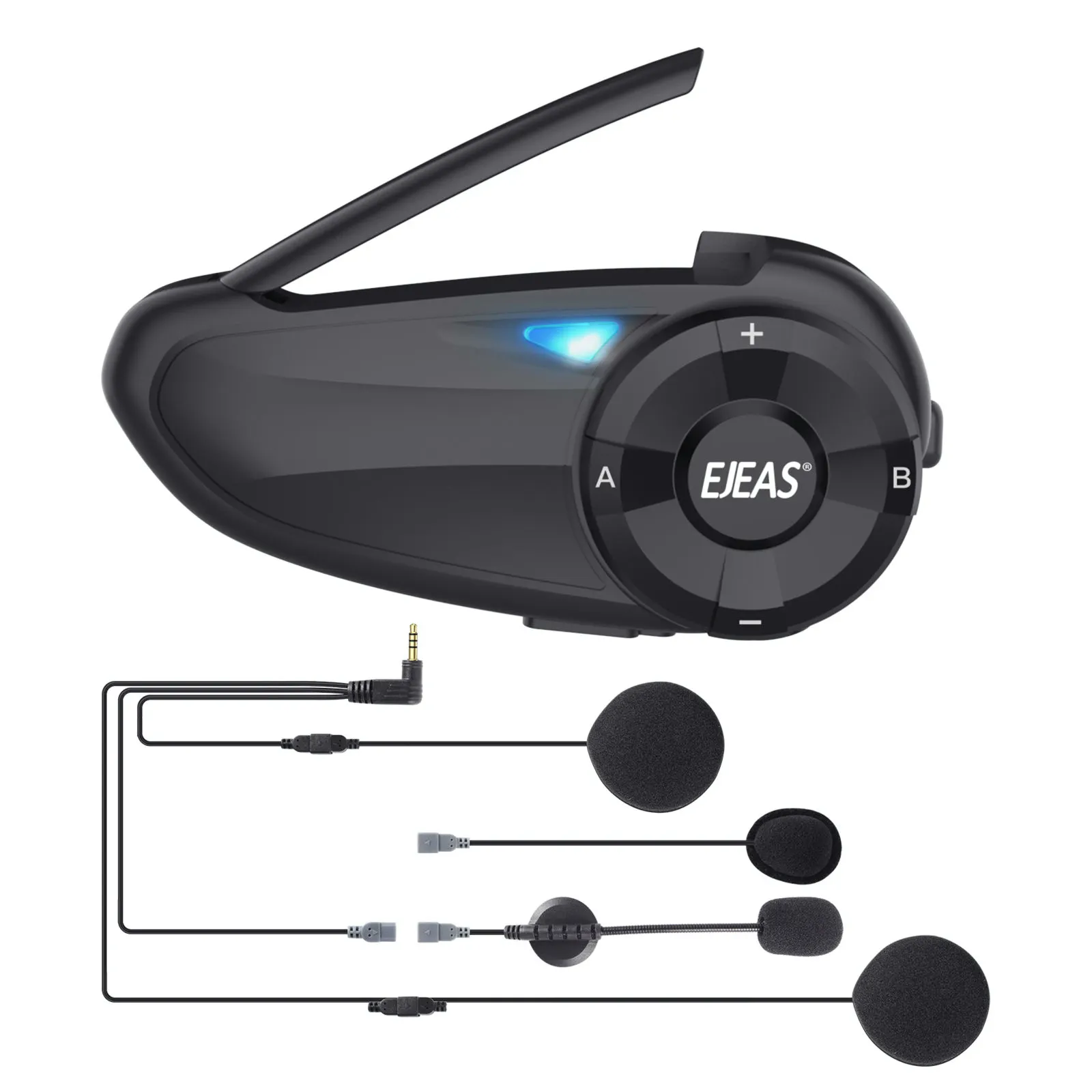 EJEAS Q7 Interphone pour casque de moto BT 5.1 Casque sans fil de moto 800m Interphone Haut-parleur Mains libres Walkie Casque Talkie