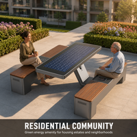 Banc solaire extérieur intelligent avec recharge USB sans fil et LED pour campus et place publique – OEM/ODM personnalisé