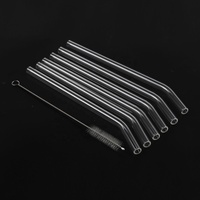 Pailles à boire en verre réutilisables, écologiques et transparentes, 1,0 x 21,5 cm, certifiées Lfgb, en stock, 100 % testées, accessoires de bar, magnifiques