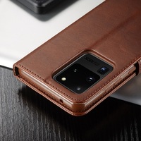 Étui en cuir PU à clapet pour téléphone portable et porte-cartes pour Samsung Galaxy S20 Ultra Plus