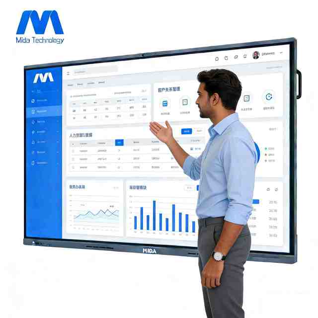 MIDA Office School Smart Board Android 14 8+128 GB 55 65 75 86 98 110 115 Inch All in One Interactive Whiteboard Smart Boards