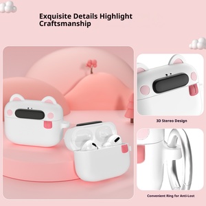 เคสป้องกันน่ารักสำหรับแอปเปิ้ลแอร์พอดโปร 2 และแอร์พอด 2 ซิลิโคนอ่อนนุ่มกันกระแทกสำหรับหูฟังบลูทูธ - Product Image 4