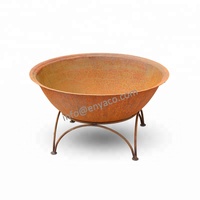 Pot de foyer rond en fonte pour Camping jardin, 4 pièces, 30 pouces, dôme en métal, extérieur Patio, bûches de bois profond, résistant au feu