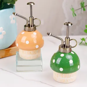 Redeco New Arrival Cute Garden Mushroom Watering Can Indoor Gardening Potted Small Watering Can Ceramic Flower Watering Can