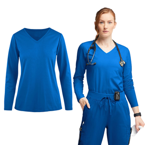 ชุดเสื้อสครับสำหรับโรงพยาบาลผู้หญิงชุดเครื่องแบบทางการแพทย์ระบายอากาศได้ใส่สบายโลโก้ออกแบบได้ตามต้องการ - Product Image 5