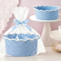 Panier de rangement en corde de coton tressée, multi-usages, pour jouets d'enfants, couches, collations, emballage cadeau