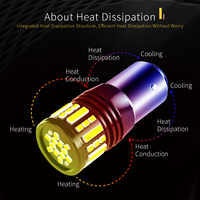 LIAWAY 1157 P21/5W S25 Ampoules LED de clignotants pour feux de recul/de freinage 6000K 7.26W