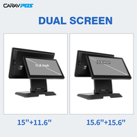 Nouveau design russe 15.6 pouces caisse enregistreuse 10 points écran tactile capacitif kassa slim pos système matériel pour épicerie