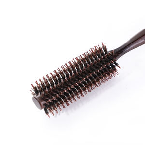 Cepillo de pelo redondo de <span class=keywords><strong>bambú</strong></span> natural de primera calidad, cepillo de pelo liso de nailon mezclado con cerdas de jabalí, cepillo de pelo redondo de mango largo - Product Image 3