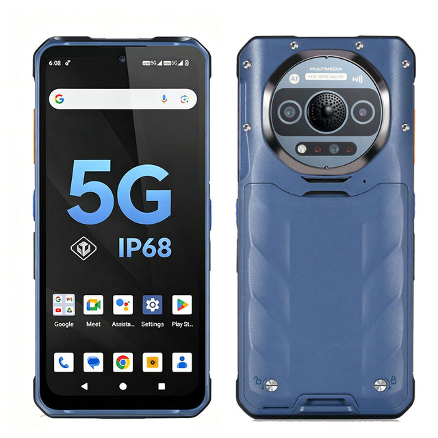 Rugged 5G LTE GSM Shockproof Smartphone IP68 8GB 6000mAh Thermal Imaging DMR RTK Barcode NFC for Outdoor Industrial Use