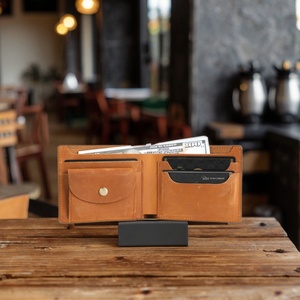 Boshiho Vintage Short Zipper <b>Wallet</b> <b>Men</b> Women Genuine Leather <b>RFID</b> Blocking Credit Card Coin Purse Retro Simple Portable Card - Product Image 2