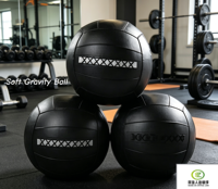 Balón Medicinal Suave Premium, Balón de Pared Antideslizante con Costuras Reforzadas, Balón de Impacto con Peso de Cuero para CrossFit