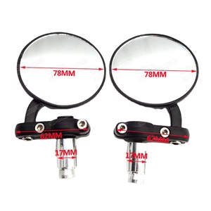 Rétroviseurs arrière de moto avec embout de la barre de poignée, 7/8 ", pour CAFE RACER, BOBBER, CLUBMAN, moto tout-terrain, motocross - Product Image 1