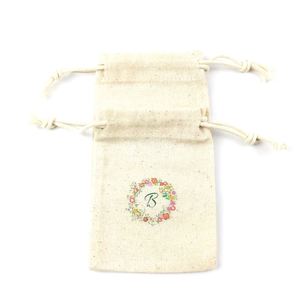 Nouvel Arrivage – Sacs Cadeaux Bijoux en Gros d'Usine – Sacs à Cordon en Coton Blanc Bio avec Logo - Product Image 3