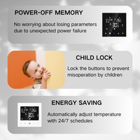 Termostato Digital de Control de Temperatura para Unidades de Ventilador, con 3 Velocidades de Ventilador, Válvula Eléctrica, Termostato Wifi