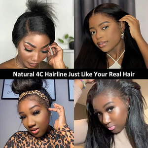 <strong>4C</strong> Kinky <strong>Edge</strong> 13x4 13x6 HD Lace Front Yaki Straight Human Hair <strong>Wigs</strong> for Black Women Cheap Yaki Lace Frontal <strong>Wig</strong> - Product Image 5