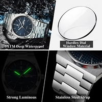 Jam Tangan Pria POEDAGAR 821 Original Brand Quartz Tahan Air Jarum Bercahaya Kalender Gaya Pria Arloji untuk Pria Relogio Masculino
