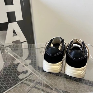 Black minimalist walking <b>shoes</b> with breathable thick sole and heightening feature. Luxurious brand <b>shoes</b> for men. - Product Image 4