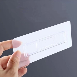 Crochet mural de salle de bain moderne en acier inoxydable et plastique, durable, auto-adhésif double face, sans perçage, à boucle longue - Product Image 4