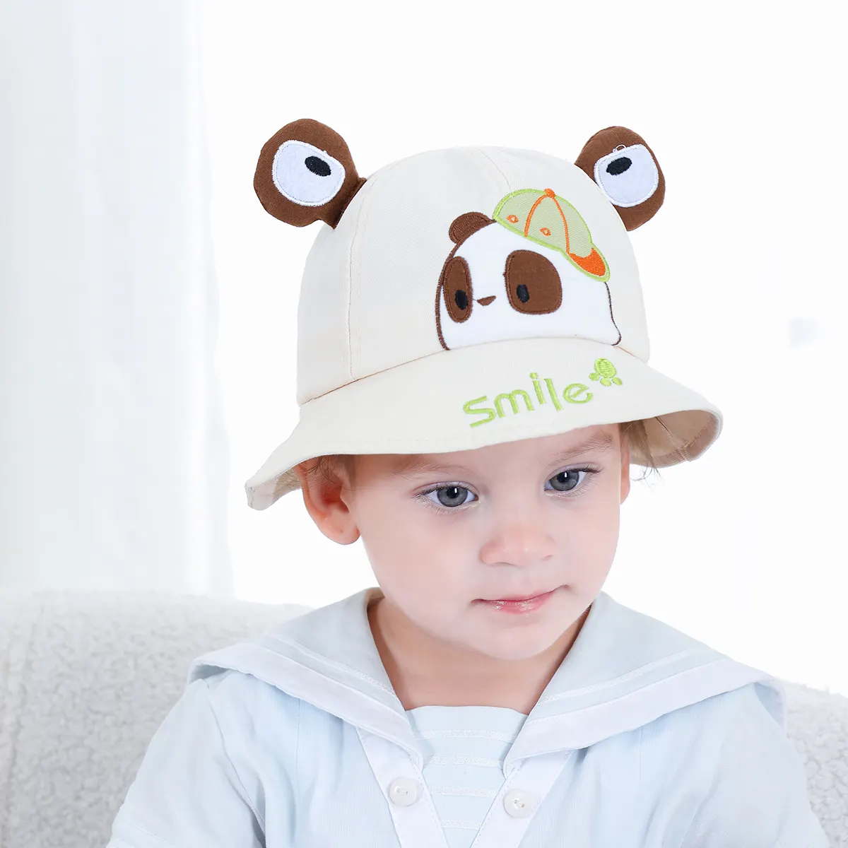 Cappello da sole per bambini cappello da bambino cappello da secchio per bambini protezione UV cotone carino cappello da secchio per bambina Panda