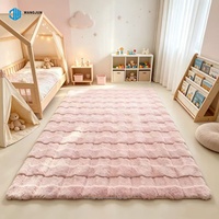 Tapis à poils longs pour salon et chambre, antidérapant, doux, jacquard, tapis sculptés, tapis de sol, décoration intérieure