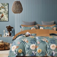 Großhandel Baumwolle Bettwäsche Set Schöne Blume gedruckt Bett bezug Set 3 Stück Full Size Bettwäsche Set für die ganze Saison