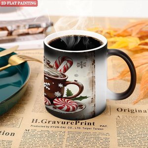 Taza Personalizada con Logotipo, Negra Esmerilada, 11 oz, Cerámica, Sensible al Calor - Product Image 5