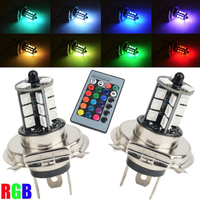Feux antibrouillard LED RGB Liwiny Auto Car 3030 27SMD, puce LED, corps en aluminium, 12V - Adaptation universelle, télécommande, sept options de couleurs